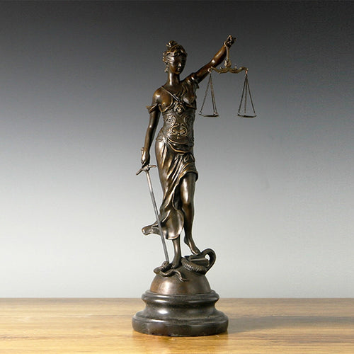 Bronzes Sculpture Lady Scales of Justice