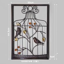 Load image into Gallery viewer, Bird flower Iron cage wall decoration