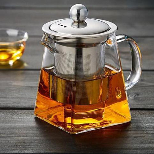 Sqaure Teapot Loose Leaf Flower Tea Infuser Filter