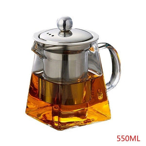 Sqaure Teapot Loose Leaf Flower Tea Infuser Filter